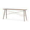 Kirby I 66L x 16W Brown Wooden Cross Braced Console Table thumbnail 0