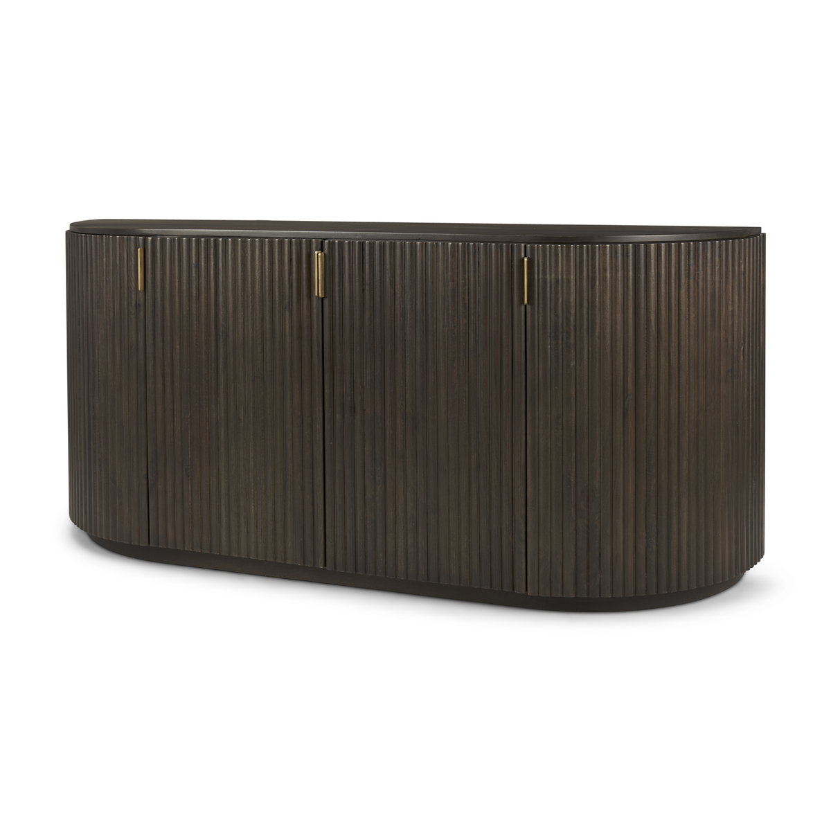 Terra 72L x 18W x 32H Dark Brown Wood Fluted Sideboard, Sideboards & Buffet by Mercana, 72" length x 19" width x 32" height View 1