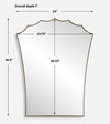 Monarch Scalloped Arched Vanity Mirror, by Uttermost, 2' width x 2'6.5" height x 1" depth thumbnail 3