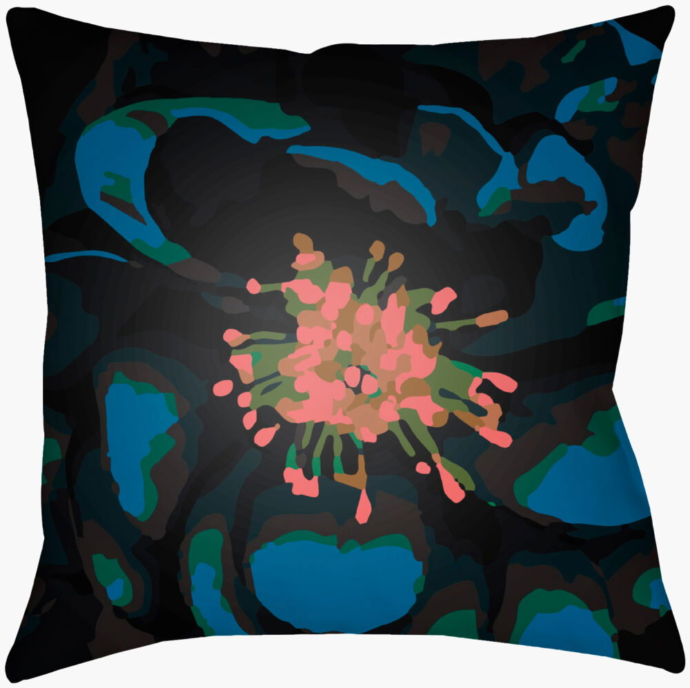 Abstract Floral Accent Pillow, Decorative Pillow by Surya, 18" length x 18" width