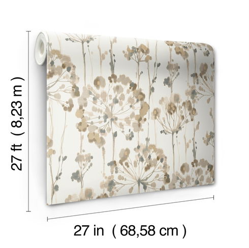 Flourish Taupe Metallic Wallpaper