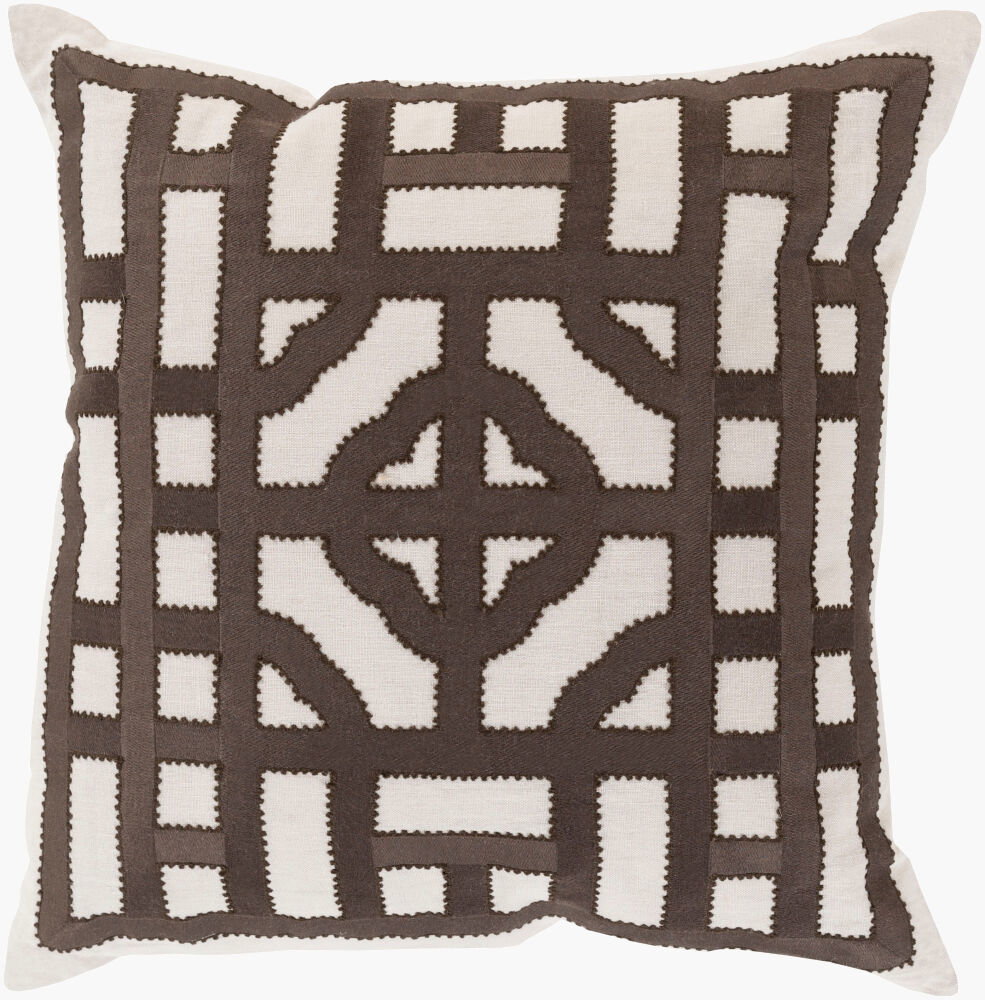 Chinese Gate Accent Pillow Down, Decorative Pillow by Surya, 18" length x 18" width
