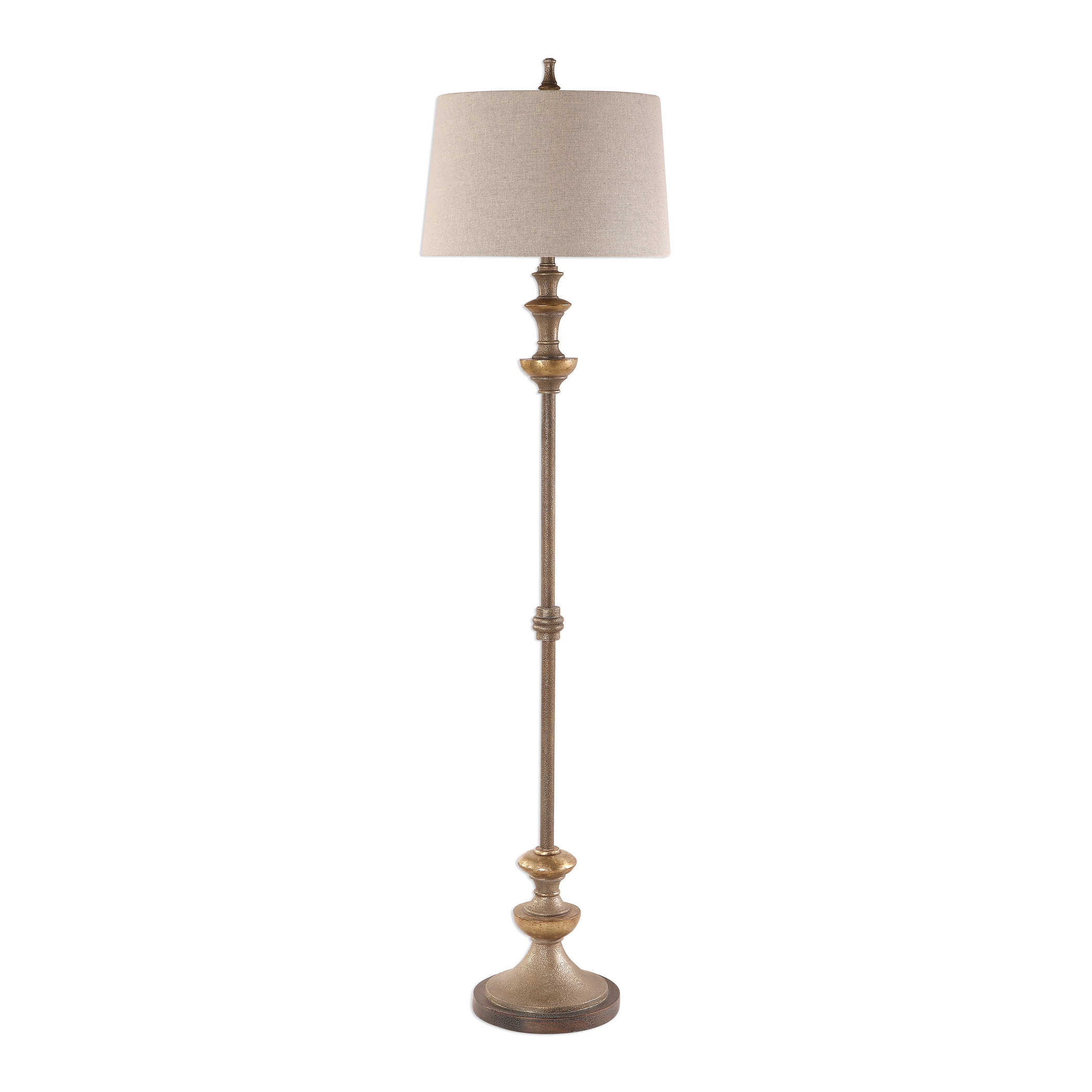 Vetralla Silver Bronze Floor Lamp, by Uttermost, 17" width x 66.5" height x 17" depth View 4