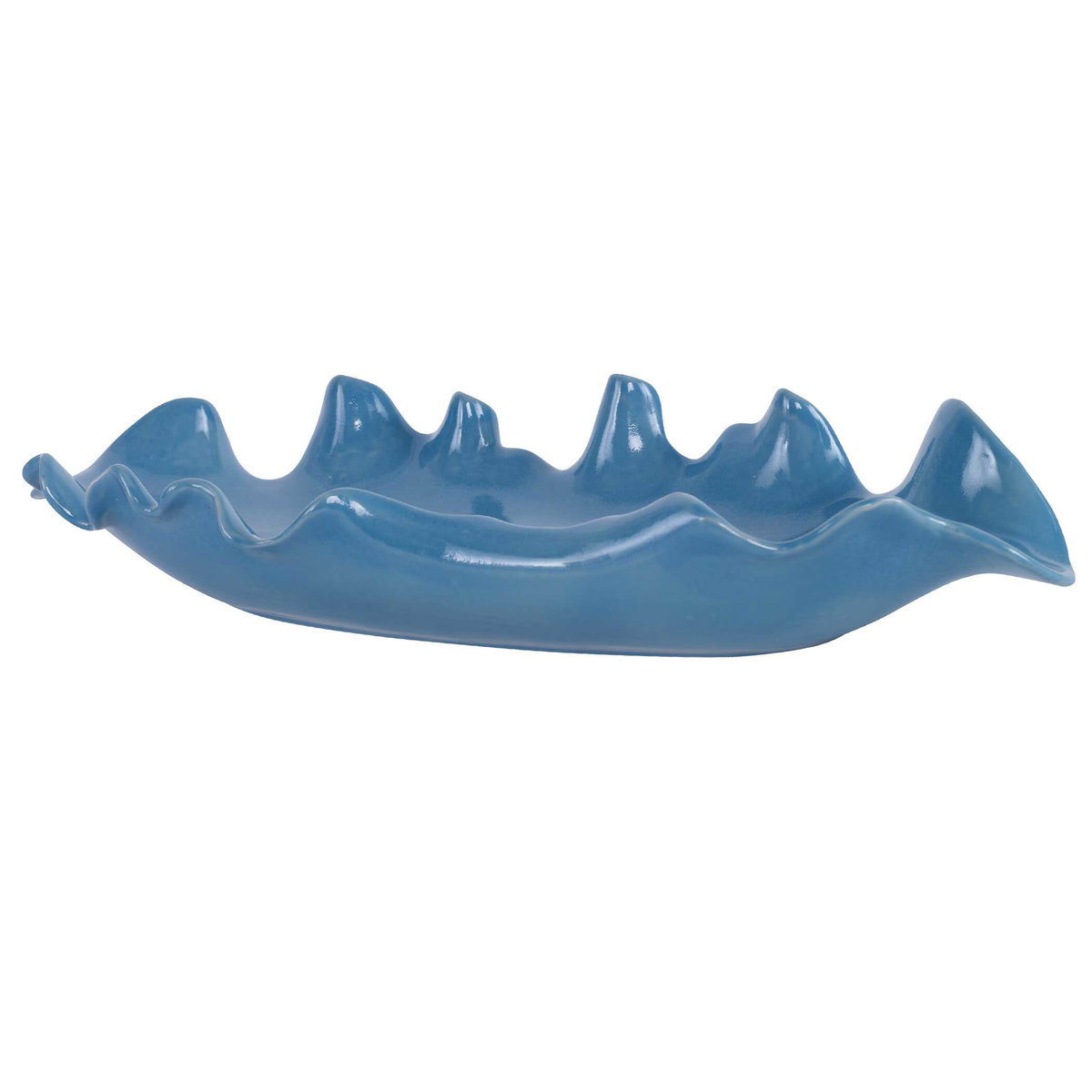 Ruffled Feathers Blue Bowl, Decorative Tray by Uttermost, 24" width x 4" height x 9.84" depth View 4