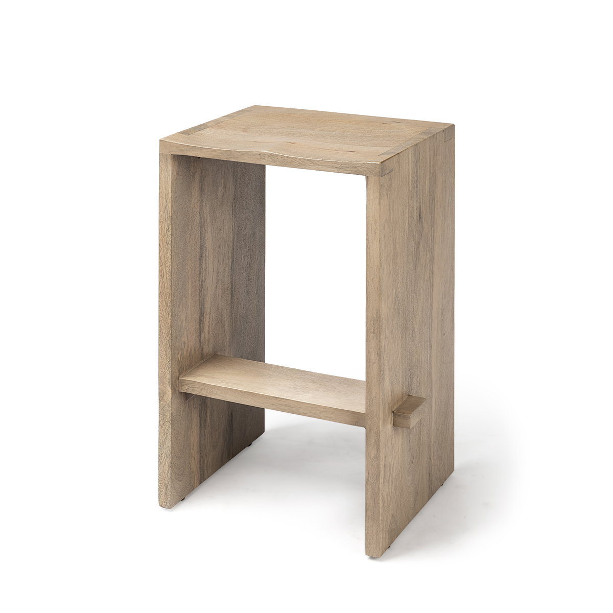 Aida Backless 26in Seat Counter Stool | Light Brown, Counter & Bar Stool by Mercana, 18.5" length x 14" width x 26" height View 1