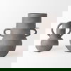 Armani 10.4H Brown-Gray Double Ear Ceramic Vase, by Mercana, 8.07" length x 6.3" width x 10.43" height thumbnail 12
