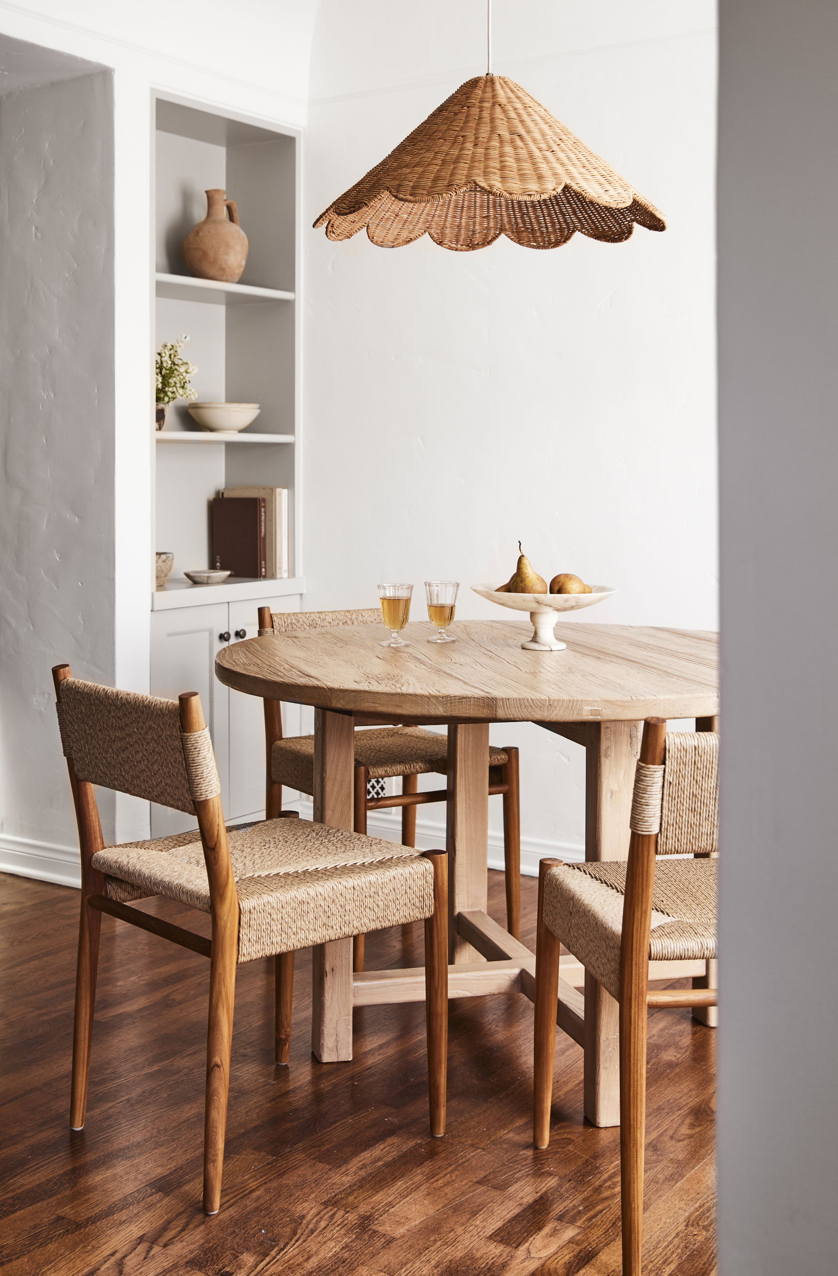 Maude Rattan Scallop Pendant, by Woven, 10.75" height x 26.25" diameter View 3