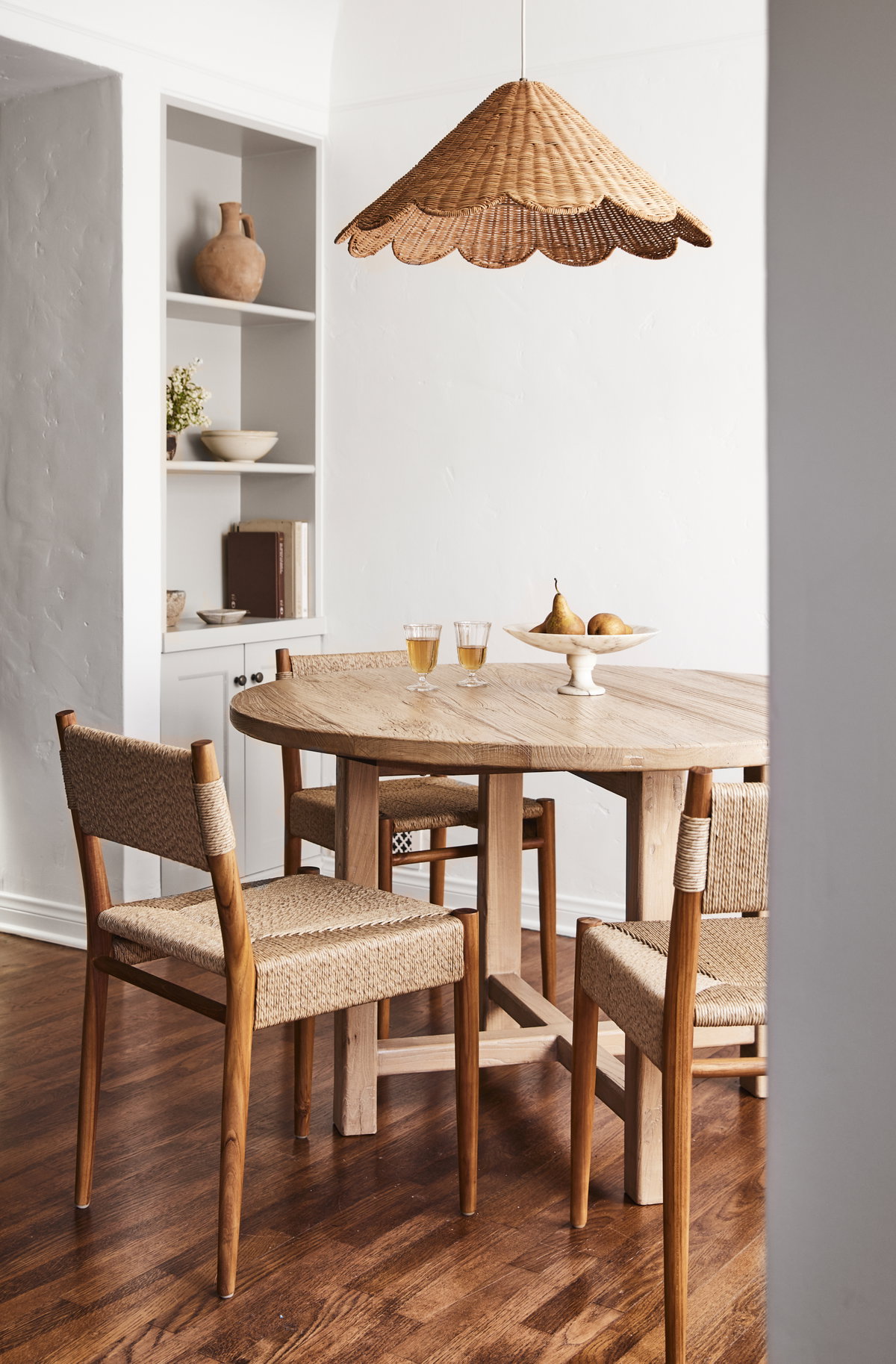 Maude Rattan Scallop Pendant, by Woven, 10.75" height x 26.25" diameter View 3