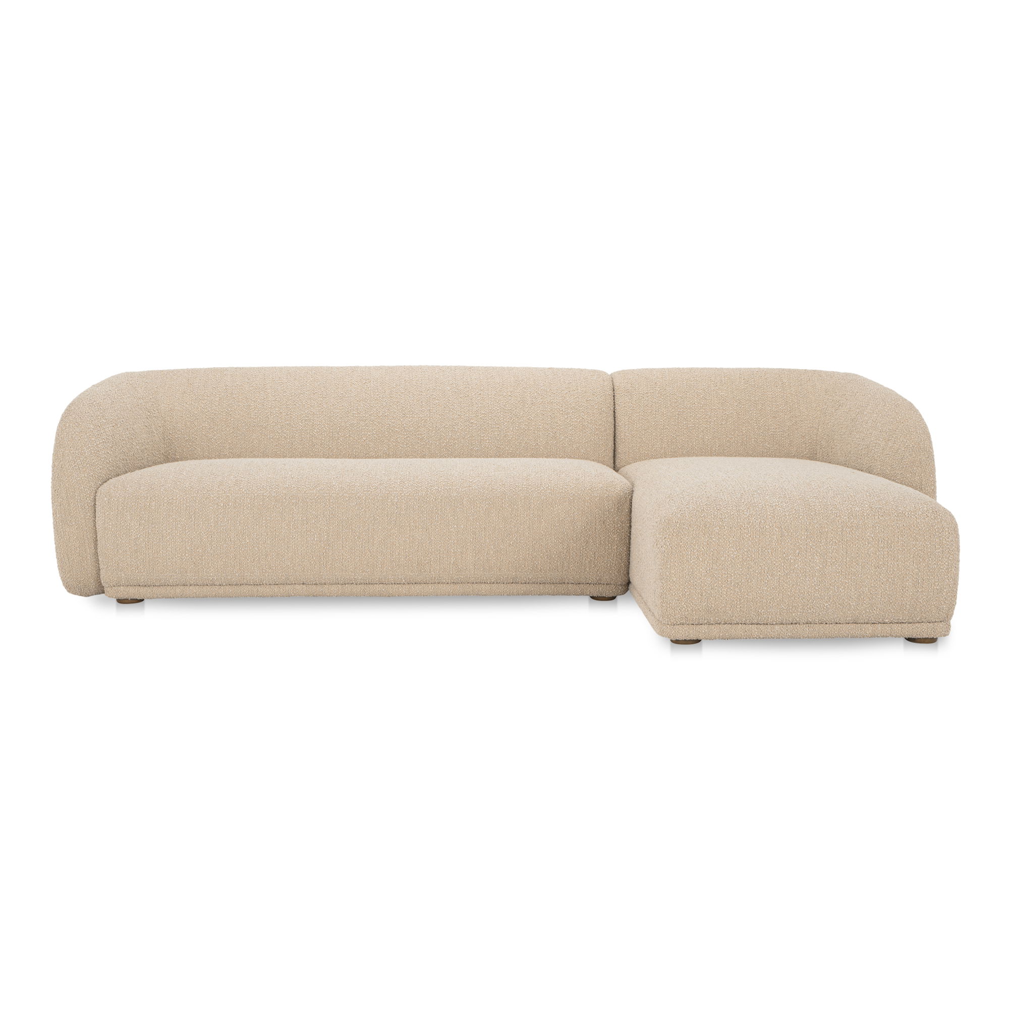 Faye Right Sectional Beige Boucle large image 