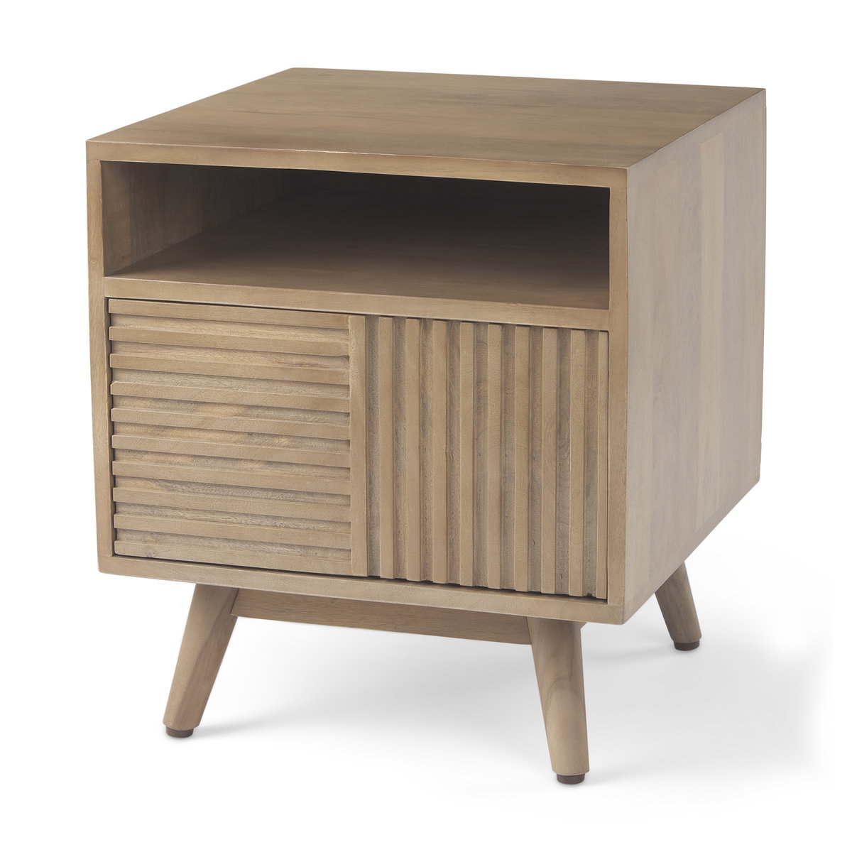 Sable  19.0L x 19.0W x 21.5H Light Brown Wood Side Table, Side & End Table by Mercana, 19" length x 19" width x 21" height View 1