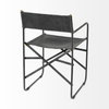 Direttore Curved Back Dining Side Chair | Black Leather with Black Iron, Dining Chair by Mercana, 19.25" length x 20" width x 31" height thumbnail 10