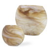 Fusion Swirled Caramel & Ivory Vases Set/2, by Uttermost, 9.75" width x 8.5" height x 4.25" depth thumbnail 1