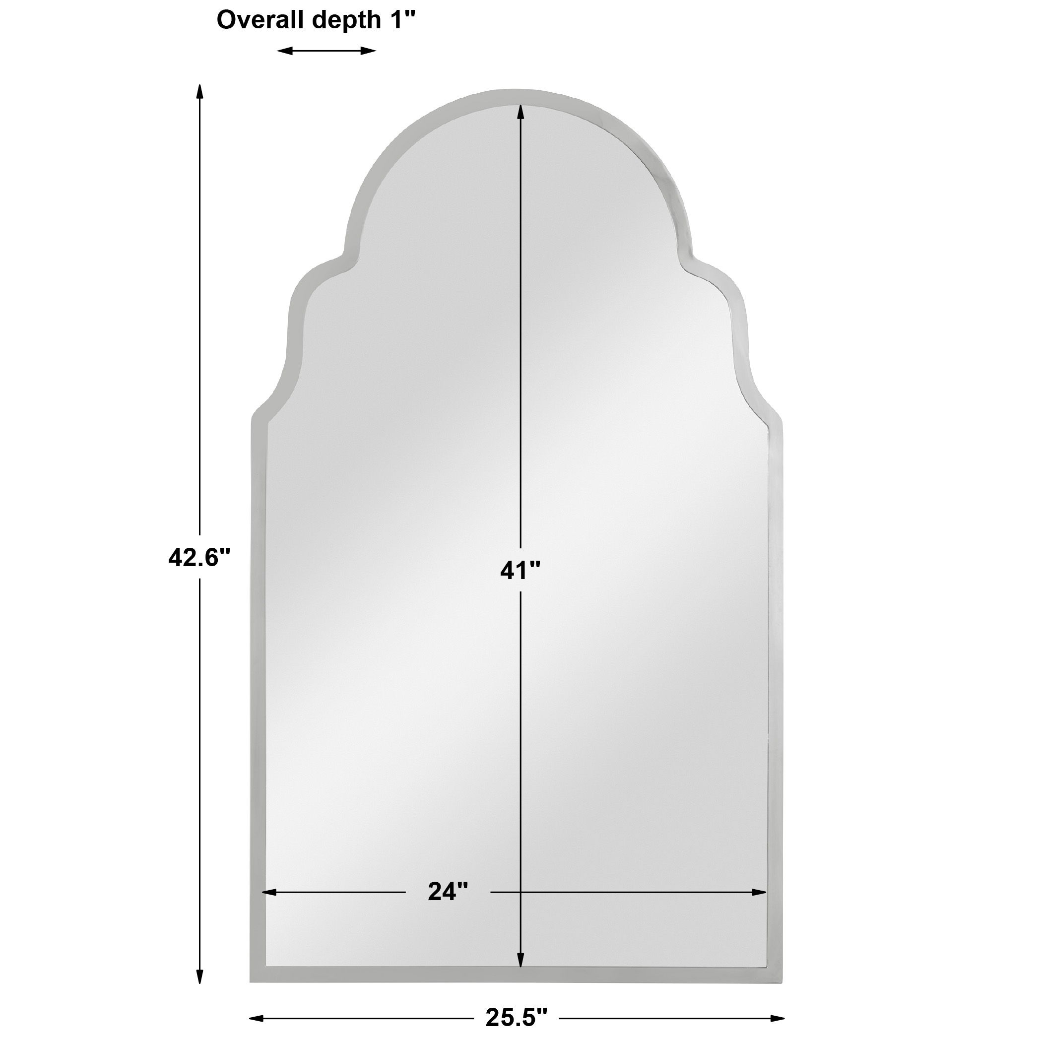 Brayden Nickel Arch Mirror large image 