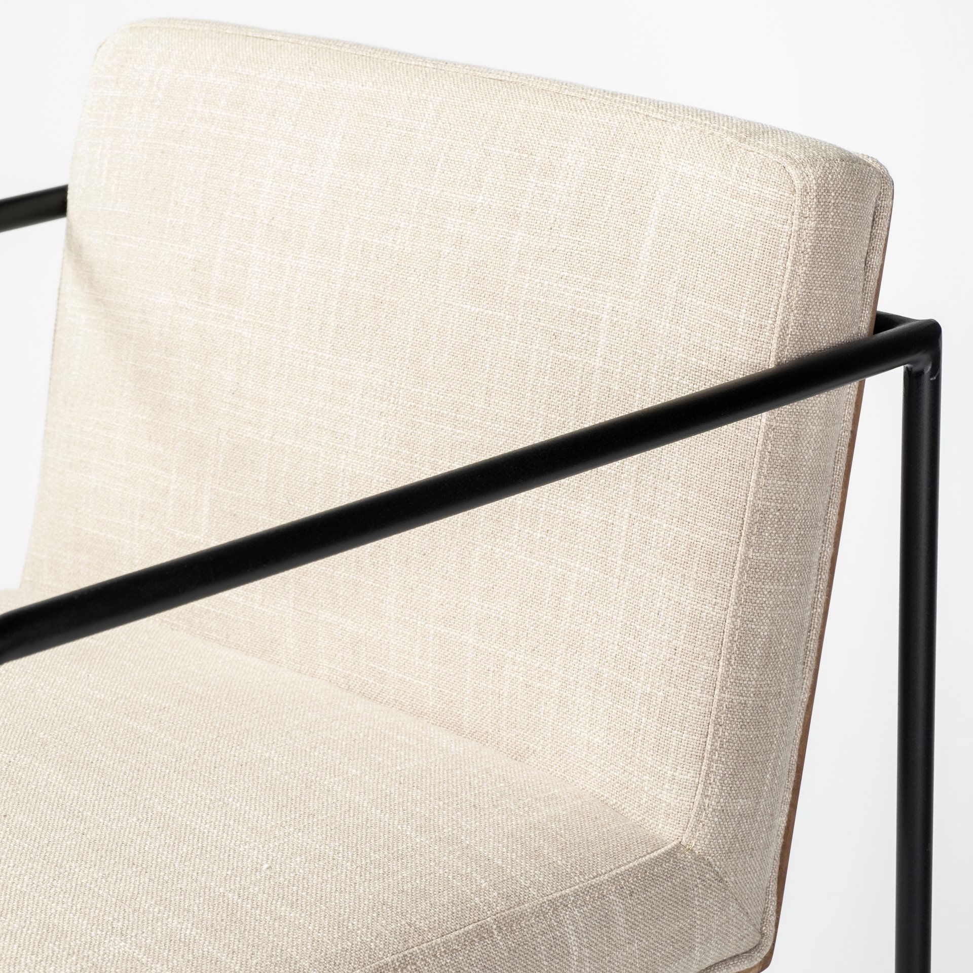 Stamford 40' Total Height Light Beige Upholstered Seat with Wood Back, Metal Frame Bar Stool large image 