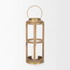 Andy II Small Natural Wood Cylindrical Lantern, Lighting by Mercana, 8.27" length x 8.27" width x 25.59" height thumbnail 3