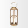 Andy II Small Natural Wood Cylindrical Lantern, Lighting by Mercana, 8.27" length x 8.27" width x 25.59" height thumbnail 3