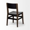 Nell I Black Iron Seat Solid Brown Wooden Base Dining Chair, by Mercana, 19.75" length x 19.5" width x 31" height thumbnail 6