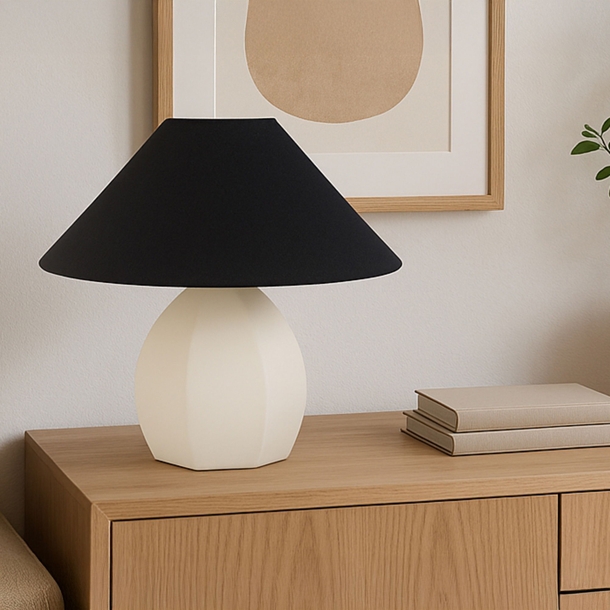Keeley Table Lamp White, by Moe's Home, 15.75" width x 14.95" height x 15.75" depth View 3