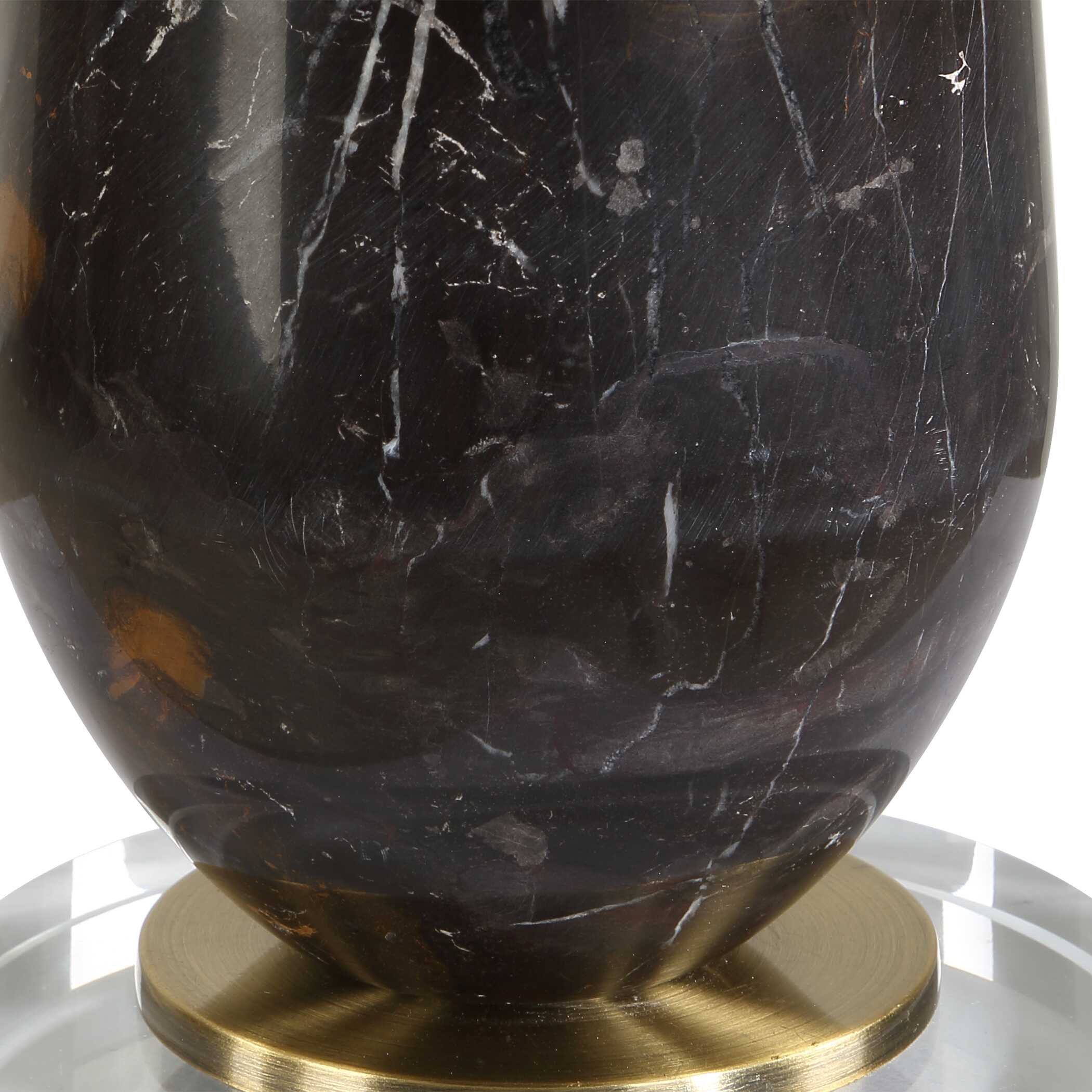 Dames Dark Marble Table Lamp, by Uttermost, 15" width x 26.75" height x 15" depth View 6