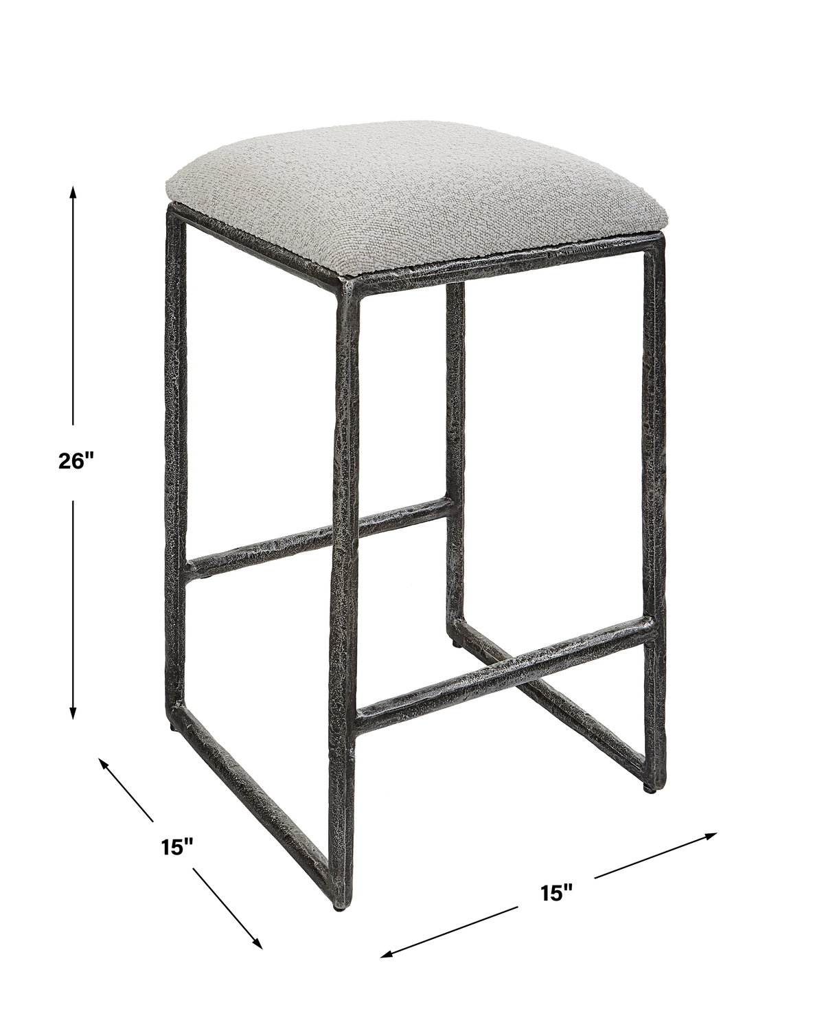 Brisbane Counter Stool, Counter & Bar Stool by Uttermost, 15" width x 26" height x 15" depth View 3