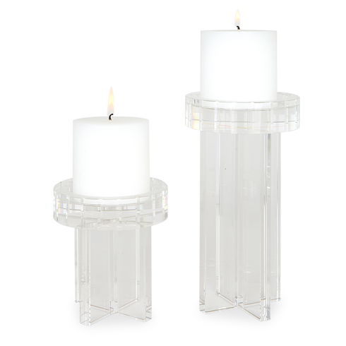 Crystal Pillar Candleholders, Set/2