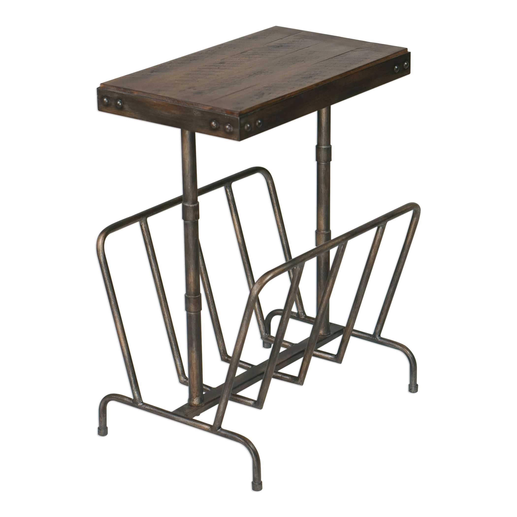 Sonora Industrial Magazine Accent Table large image 