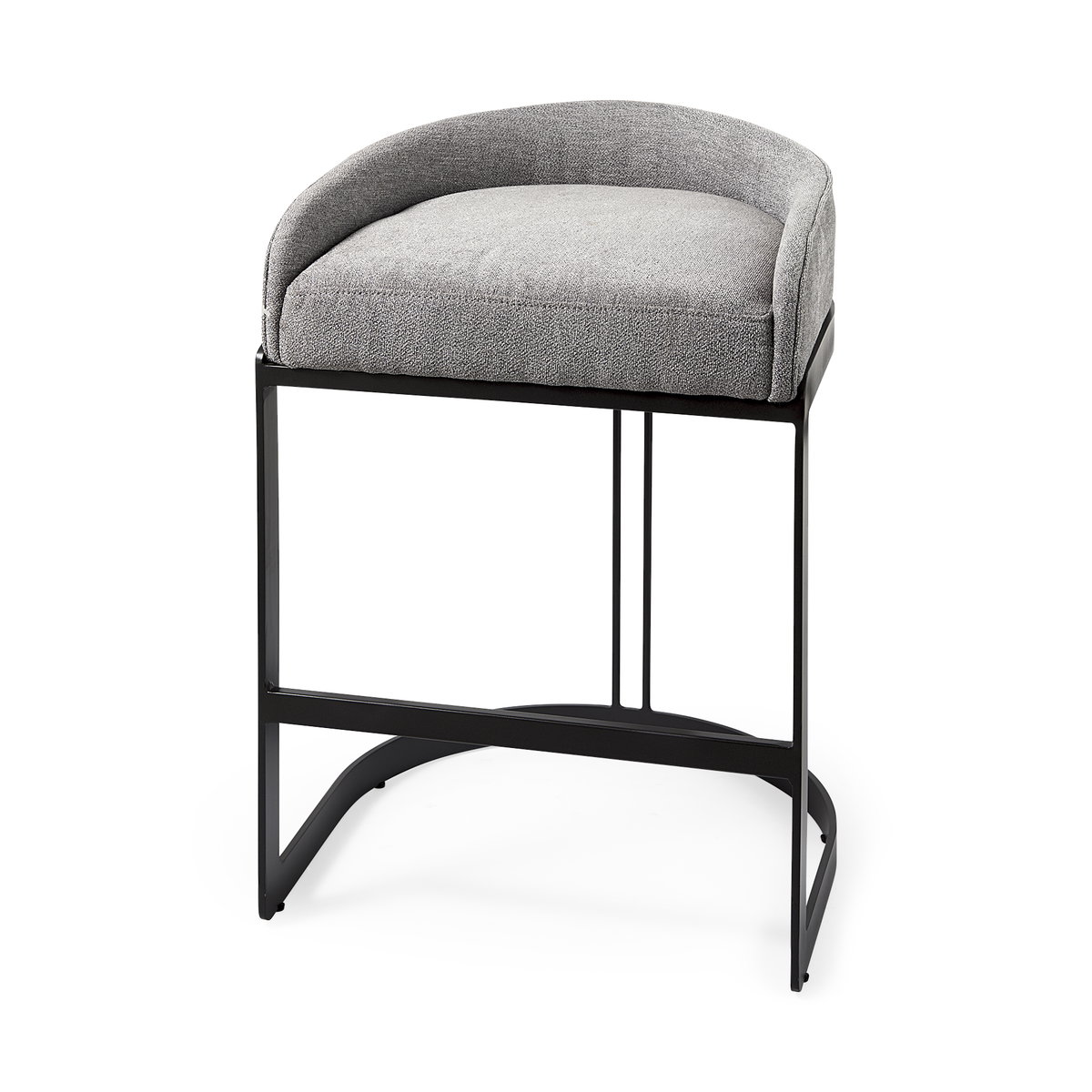 Hollyfield II Gray Fabric Seat with Gray Metal Base Counter Stool, Counter & Bar Stool by Mercana, 20.5" length x 19.7" width x 28.7" height View 1