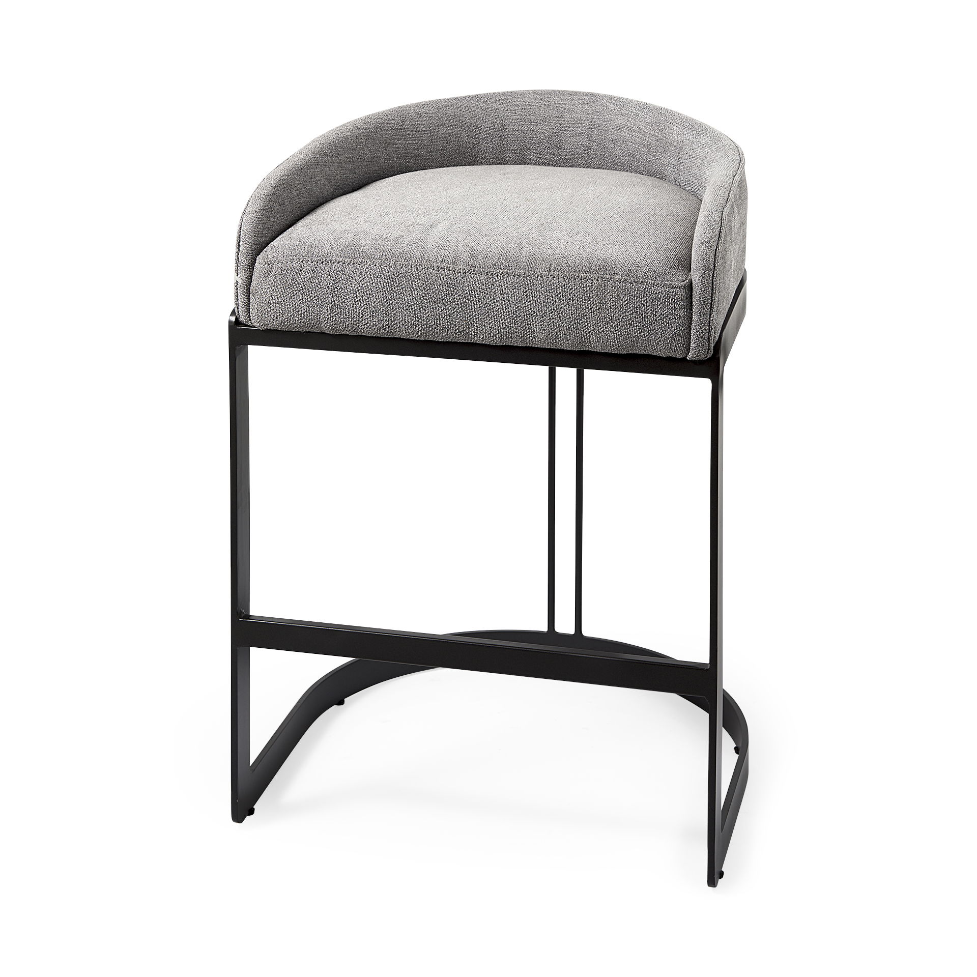 Hollyfield II Gray Fabric Seat with Gray Metal Base Counter Stool large image 
