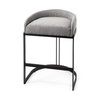 Hollyfield Low Back 28.7in Seat Bar Stool | II Gray Fabric with Counter, Counter & Bar Stool by Mercana, 20.5" length x 19.7" width x 28.7" height thumbnail 1