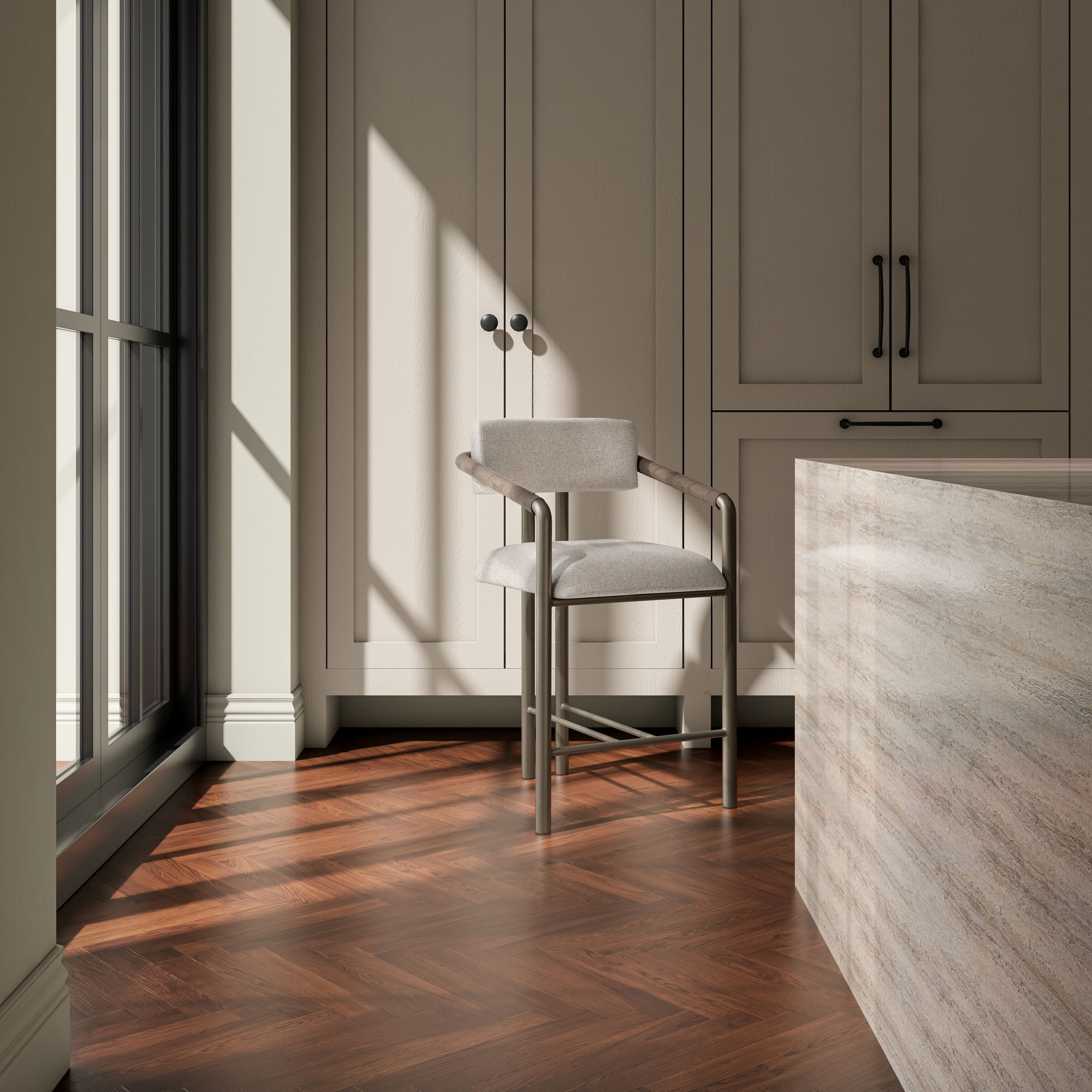 Cassidy Counter Stool Light Brown, Counter & Bar Stool by Moe's Home, 21.5" width x 37.4" height x 22" depth View 7