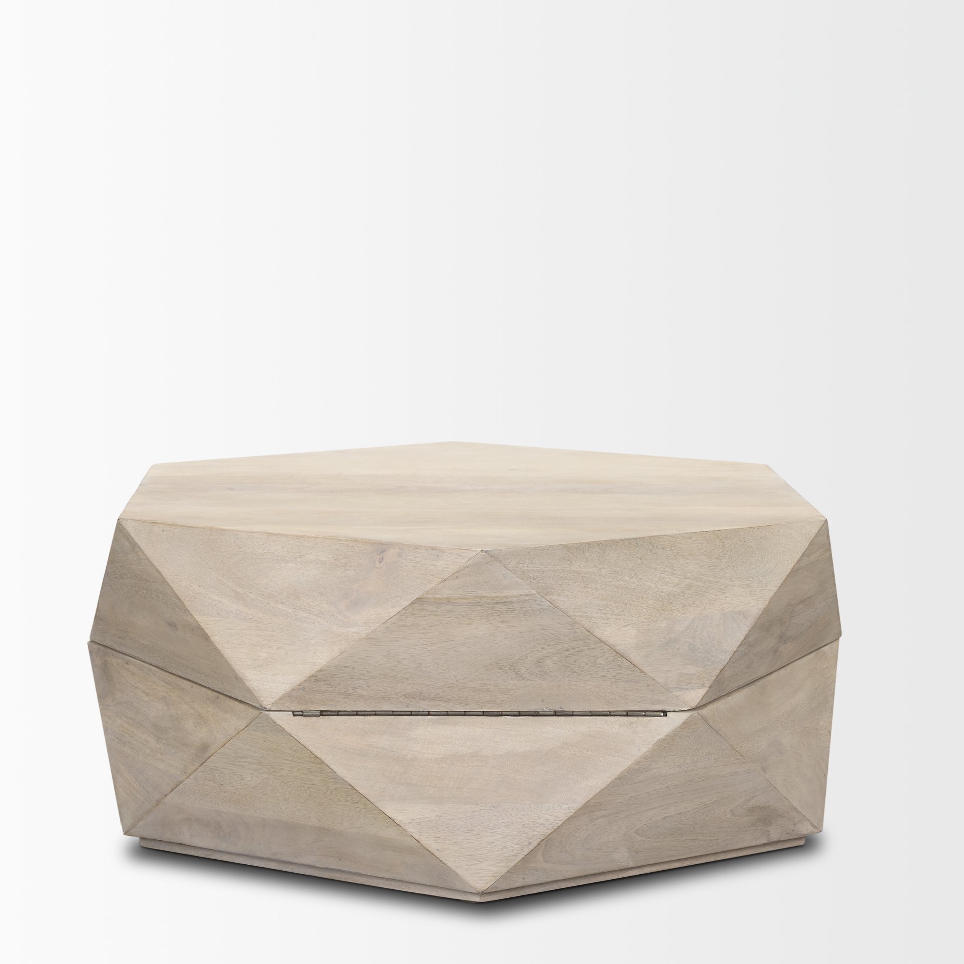 Arreto Hexagonal Hinged Solid Wood Top and Base Coffee Table large image 