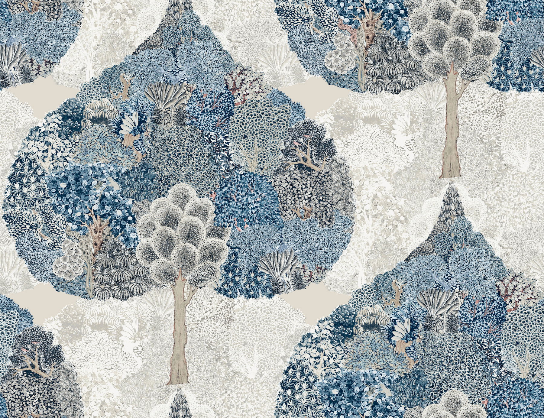 Mystic Forest Blue Wallpaper large image 