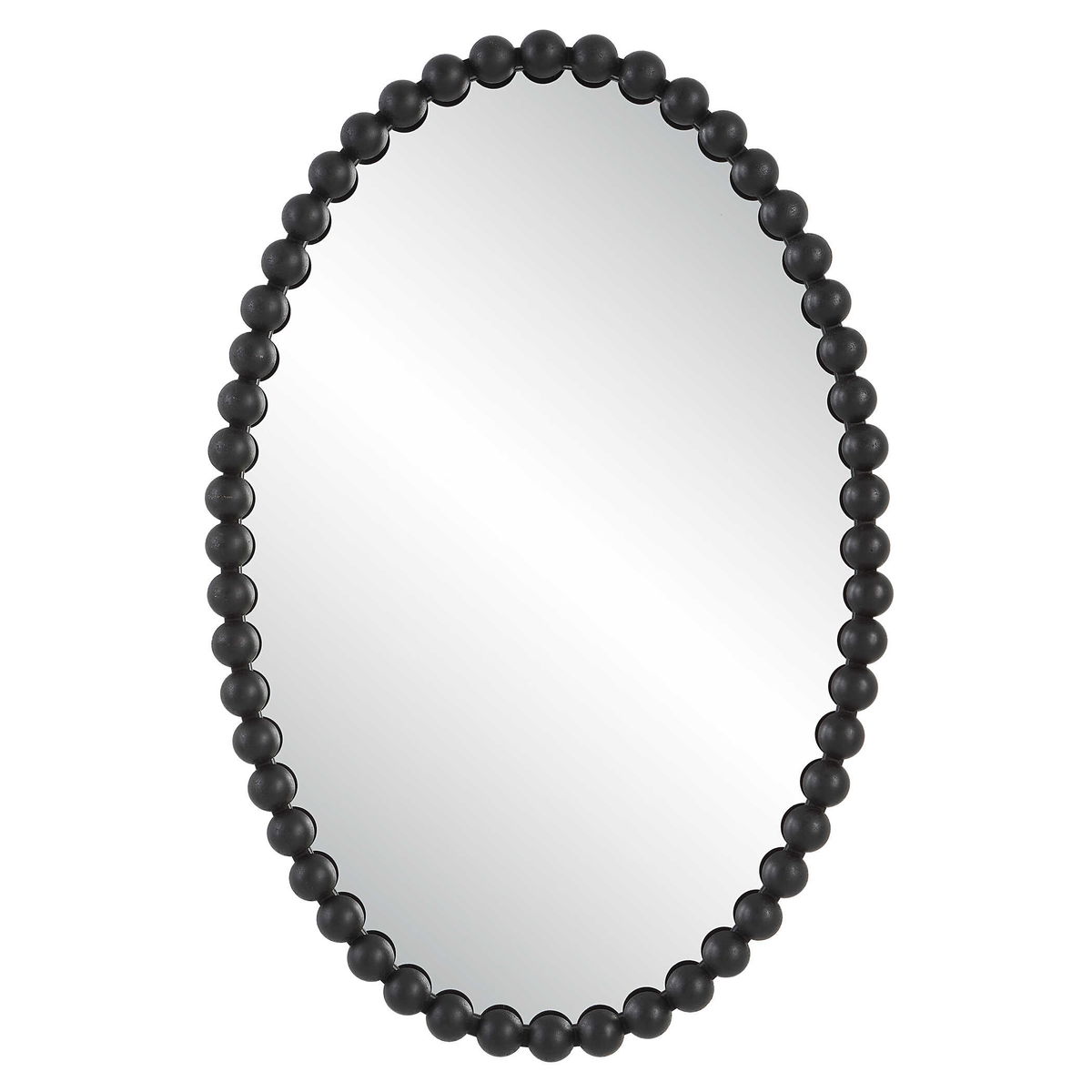 Serna Black Oval Mirror, by Uttermost, 20" width x 30" height x 1.75" depth View 1