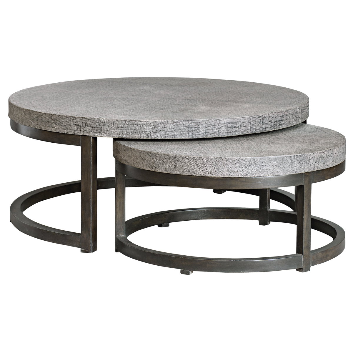 Aiyara Gray Nesting Tables Set/2, Side & End Table by Uttermost, 42.5" width x 18" height x 42.5" depth View 1