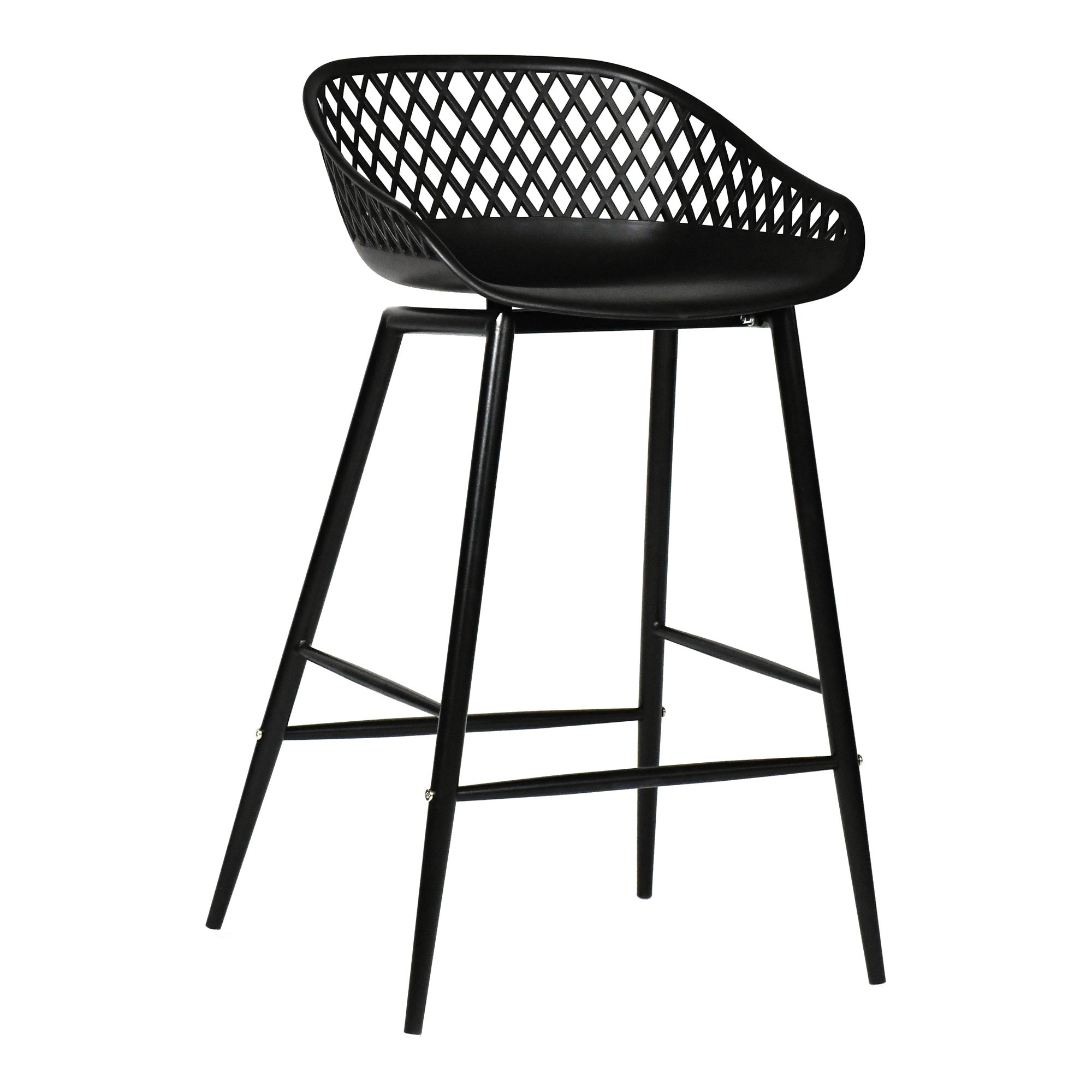 Piazza Outdoor Counter Stool Black - Set Of Two, Counter & Bar Stool by Moe's Home, 19" width x 34" height x 19" depth View 4