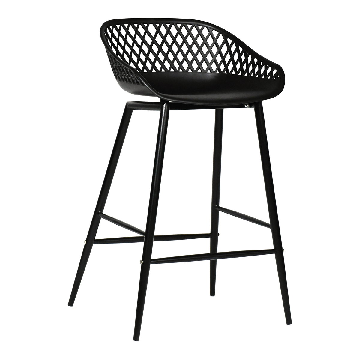 Piazza Outdoor Counter Stool Black - Set Of Two, Outdoor Chair by Moe's Home, 1'7" width x 2'10" height x 1'7" depth View 4