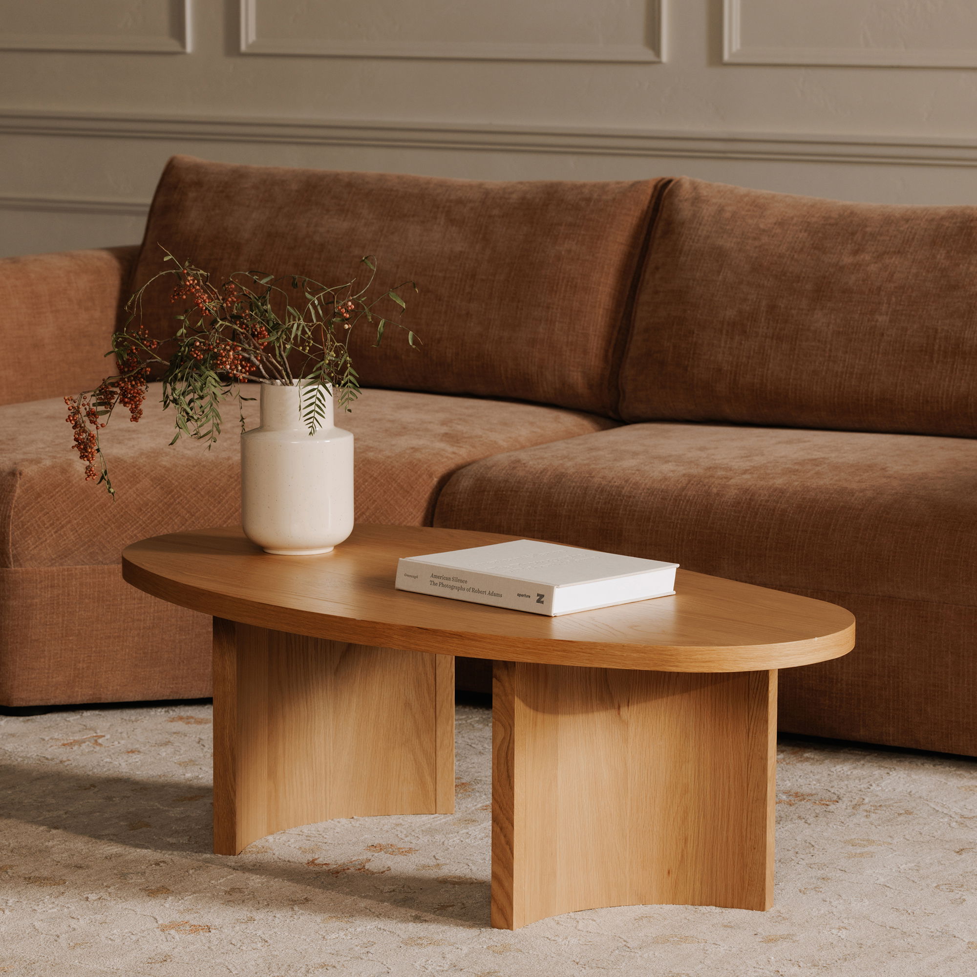 Louise Coffee Table Natural, by Moe's Home, 48" width x 16" height x 25.5" depth View 7