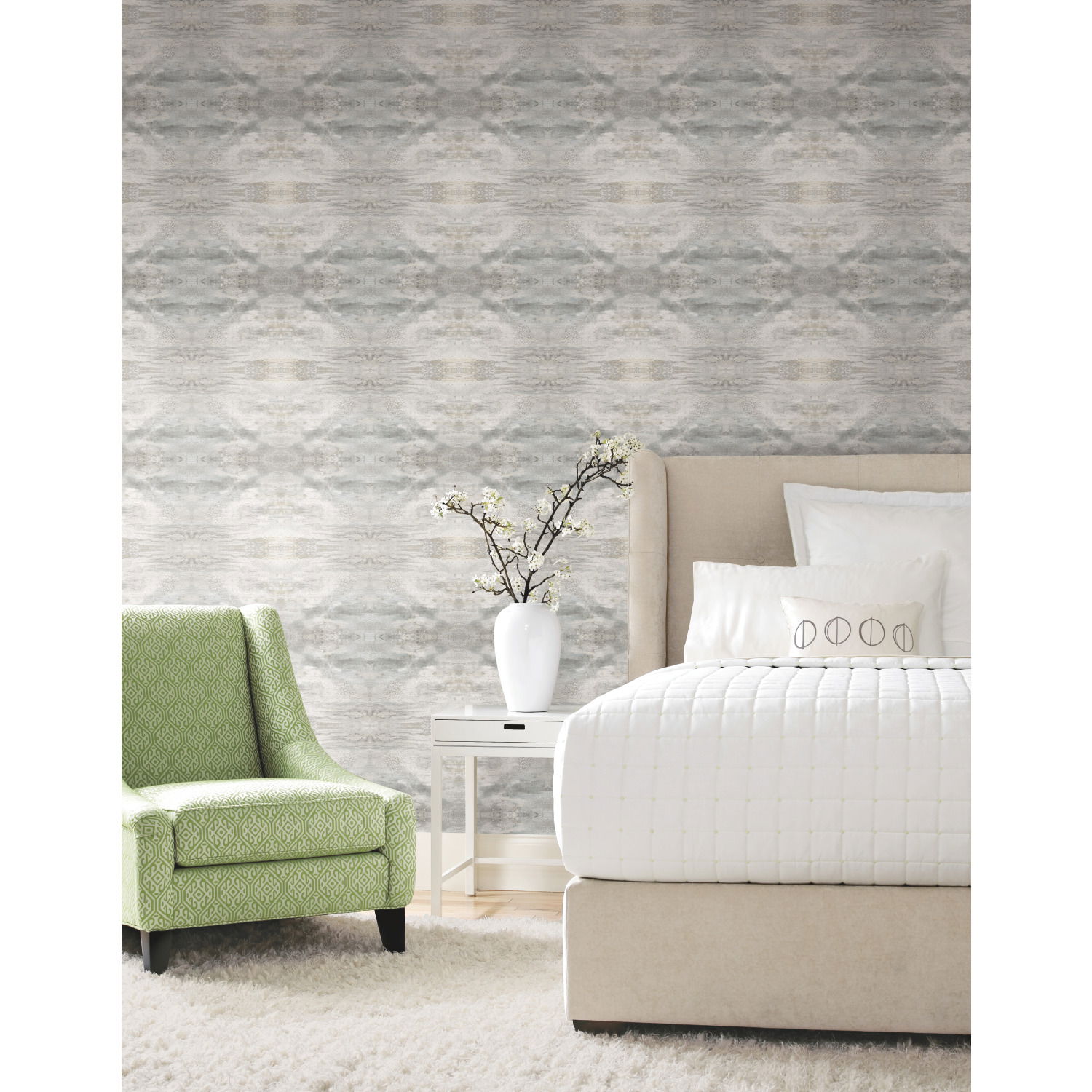 Serene Jewel Grey Wallpaper large image 