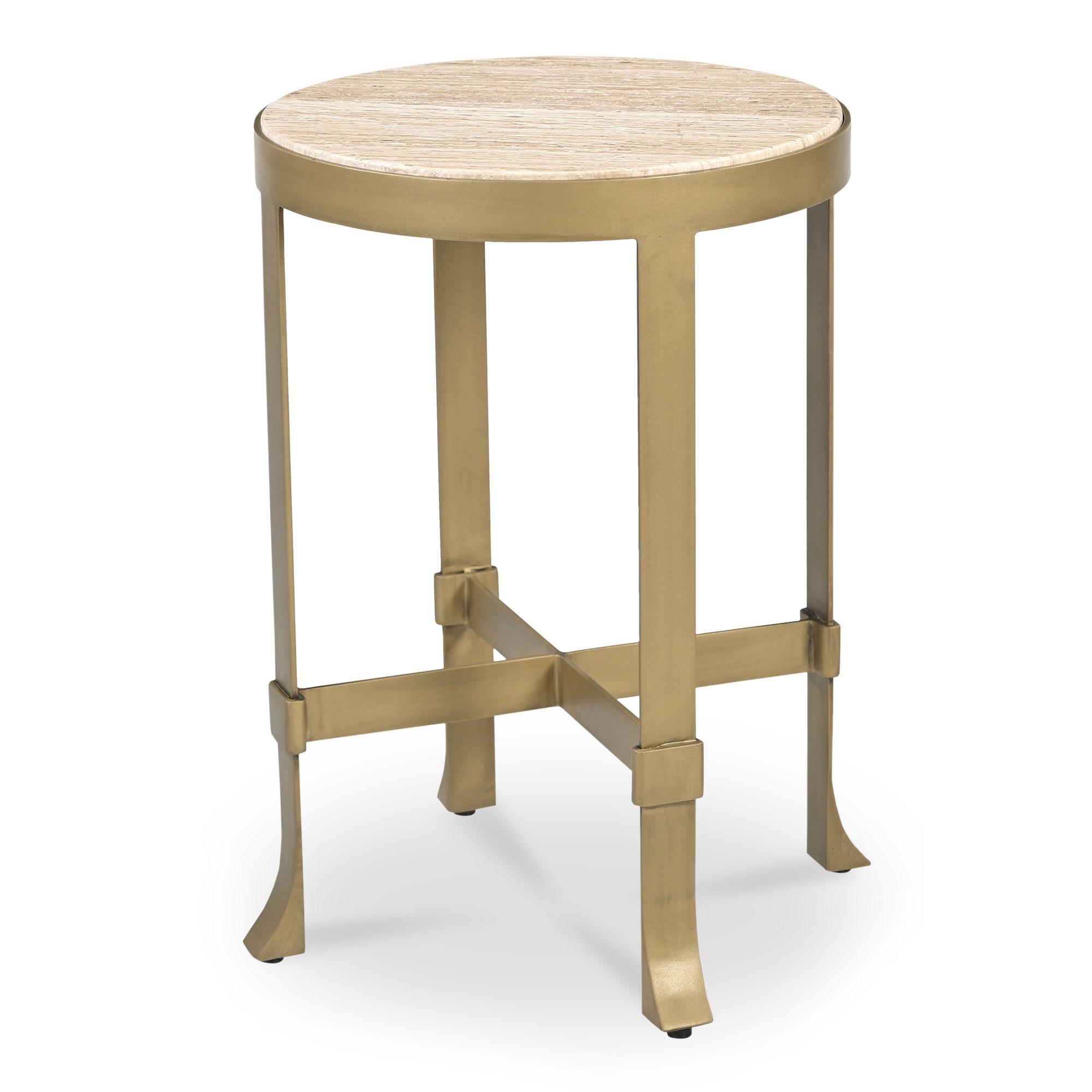 Holli Side Table Travertine, Side & End Table by Moe's Home, 16" width x 23" height x 16" depth View 2