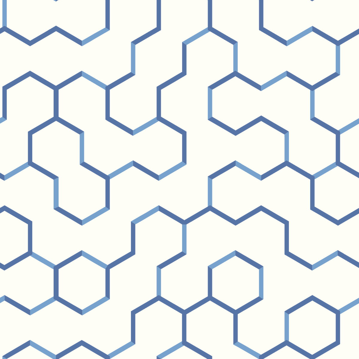Open Geometric Blue Peel & Stick Wallpaper, by York Wall, 16'6" length x 1'8.5" width x 0.02" depth