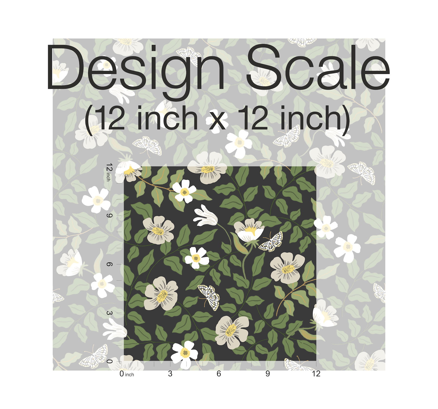 Primrose Off White & Black Peel & Stick Wallpaper large image 