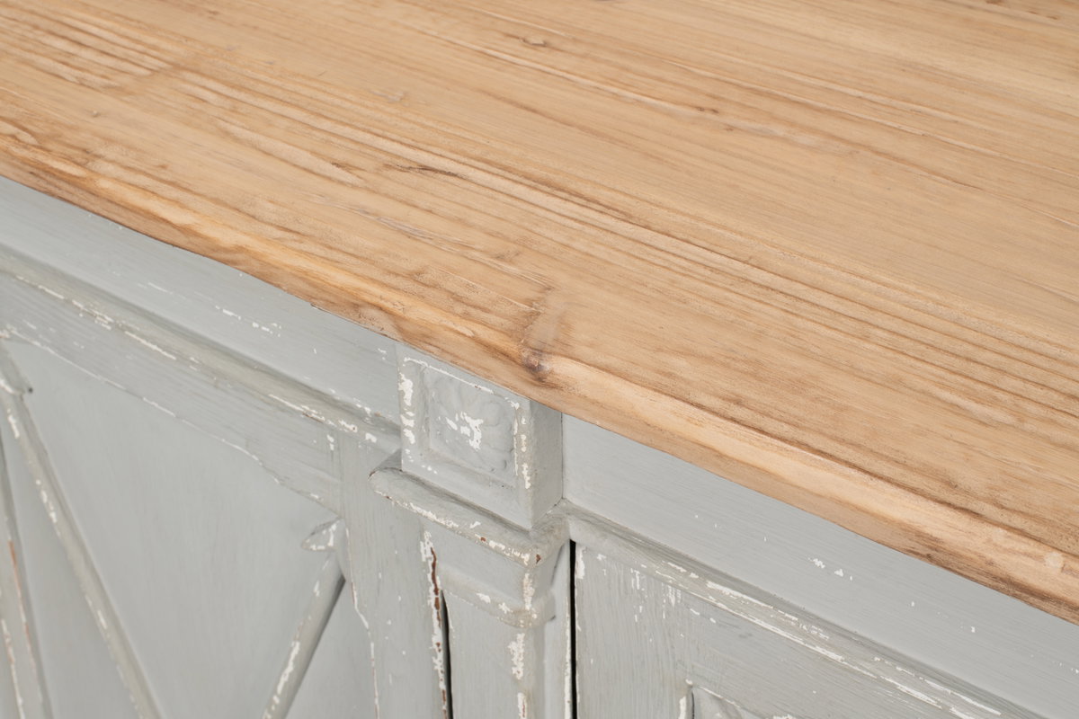 Marksman Sideboard Antique Muted Grey, by Sarreid, 1'8" length x 8' width x 3'3" height View 6