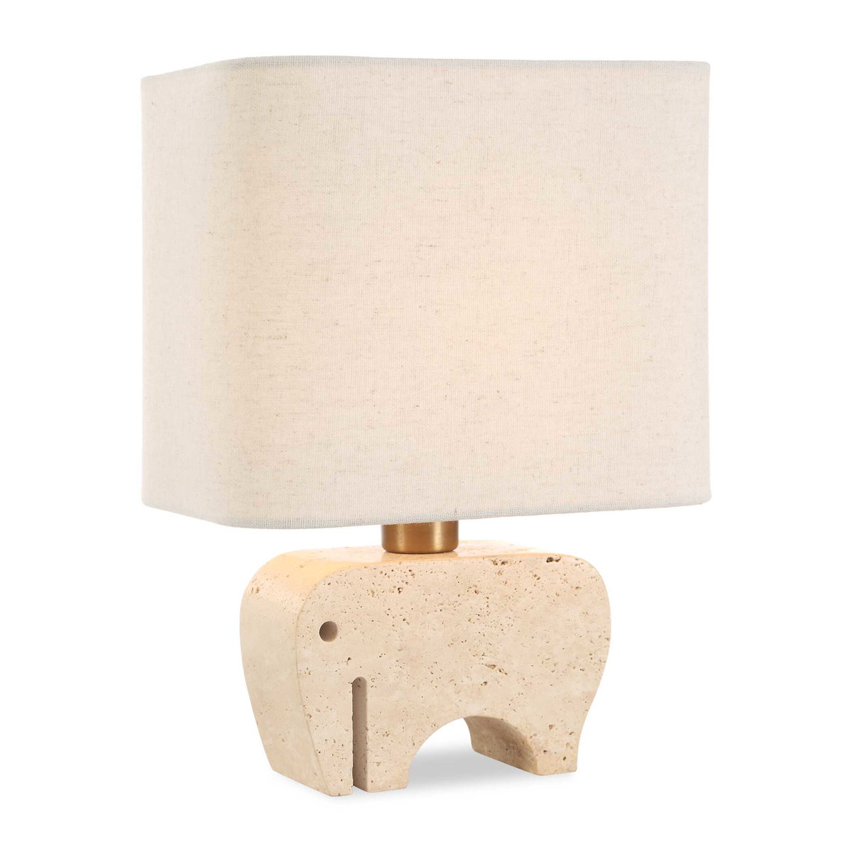 Tusk Travertine Accent Lamp, Table Lamp by Uttermost, 8" width x 11" height x 6" depth View 1