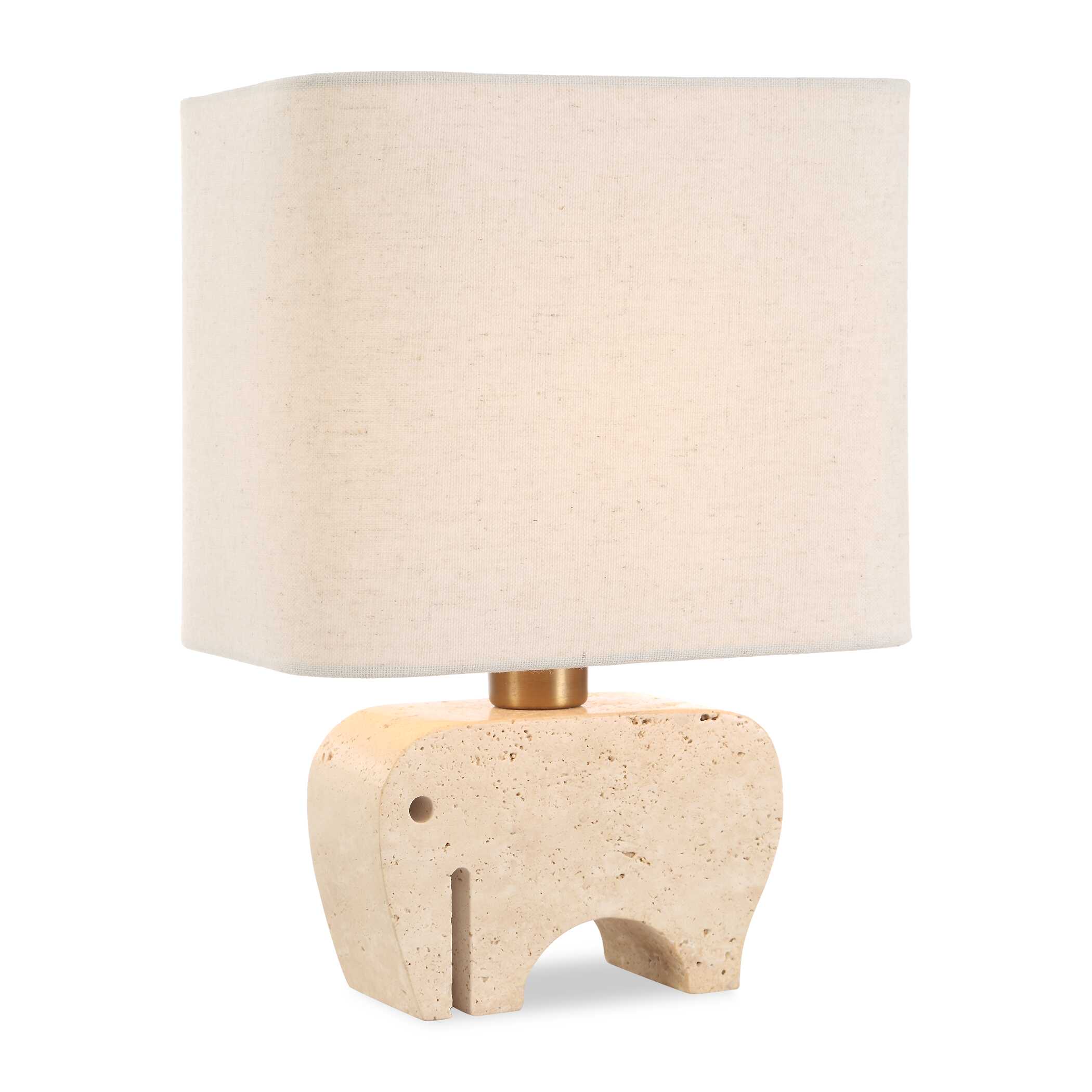 Tusk Travertine Accent Lamp, by Uttermost, 8" width x 11" height x 6" depth View 1