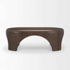 Shima Oval Dark Brown Wood with Arched Legs Coffee Table, by Mercana, 48" length x 28" width x 16" height thumbnail 4