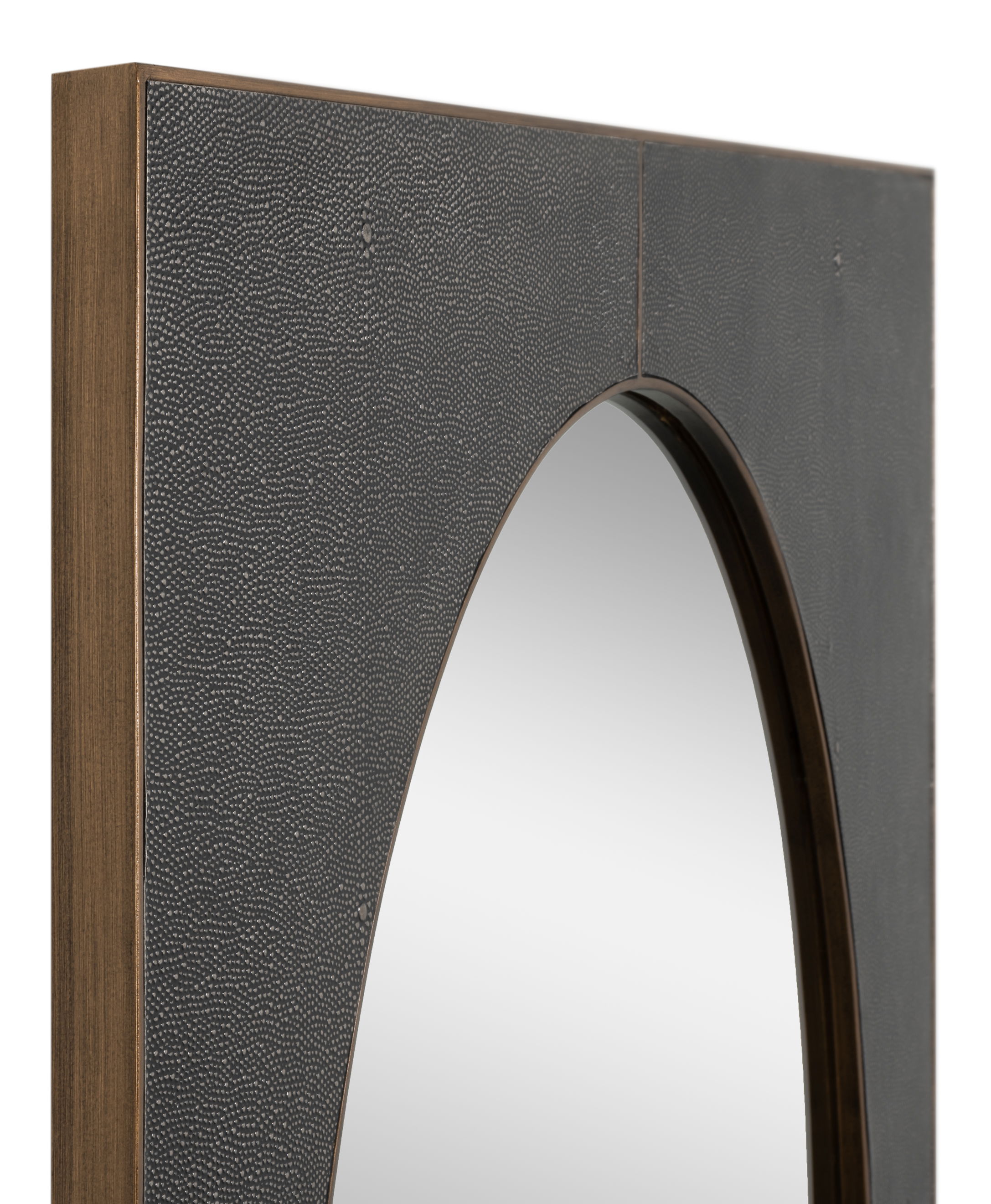 Francis Mirror,Shagreen,Antique Grey, by Sarreid, 28" length x 1" width x 43" height View 4
