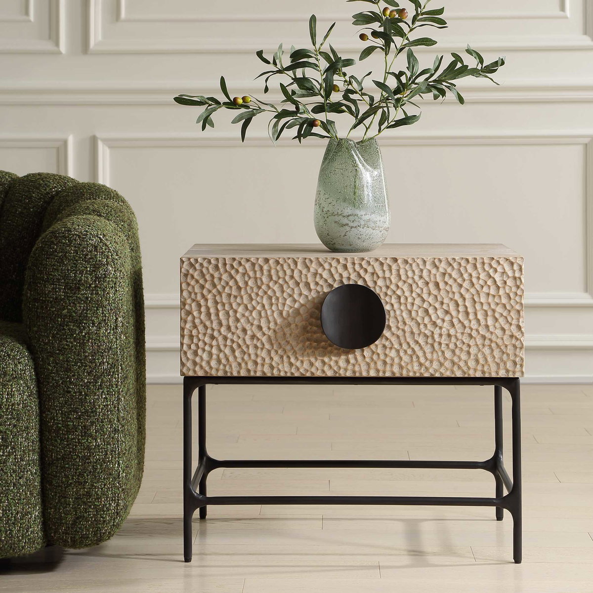 Lunar Wooden Side Table, Side & End Table by Uttermost, 26" width x 23" height x 19" depth View 2