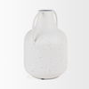 Treva Tall White with Black Speckles Metal Vase, by Mercana, 9.06" length x 7.87" width x 12.2" height thumbnail 7