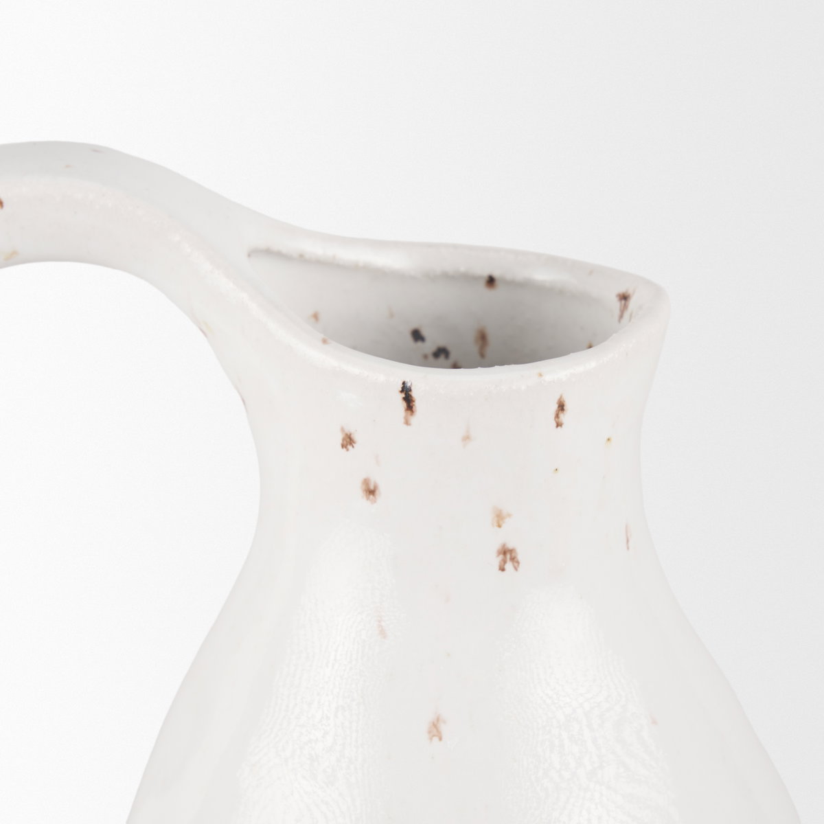 Valora Black Speckled Cream with Light Beige Ceramic Jug, Decorative Jar by Mercana, 7.09" length x 5.31" width x 14.37" height View 7