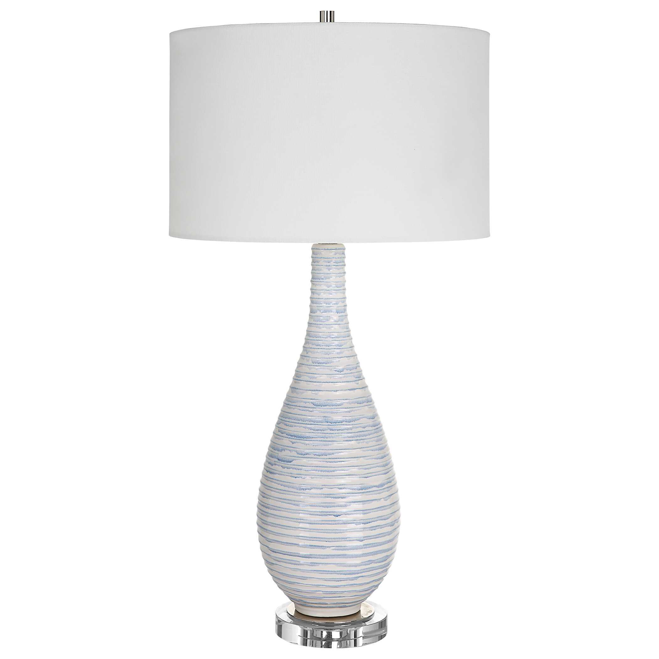 Clariot Ribbed Blue Table Lamp large image 